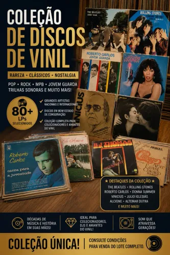COLEÇÃO 75 DISCOS DE VINIL EM EXCELENTE ESTADO