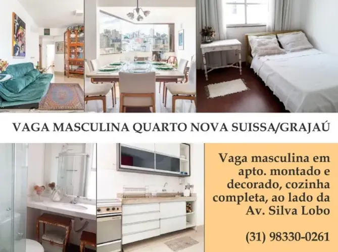 Quarto para homem Grajaú, Nova Suissa BH