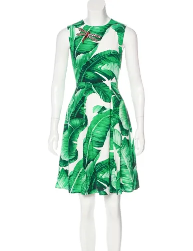 Vestido Gucci Estampa Tropical Verde