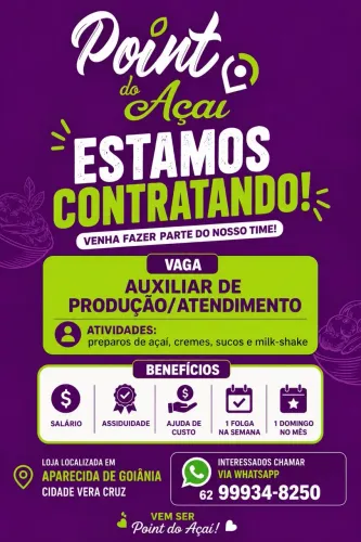 Atendente/ auxilia de produção