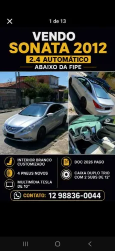 Hyundai Sonata 2.4 16V 182cv 4P Aut. 2012