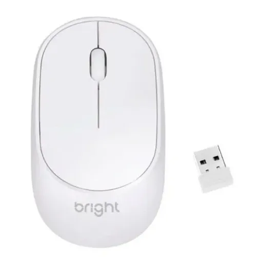 Mouse Sem Fio Branco com Nano REceptor