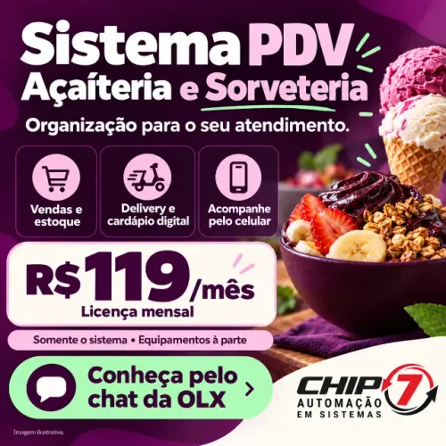 Sistema PDV para Açaíteria e Sorveteria | Delivery | R$ 119/mês
