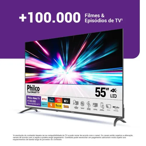 TV Philco 4K UHD LED Roku P55CRA