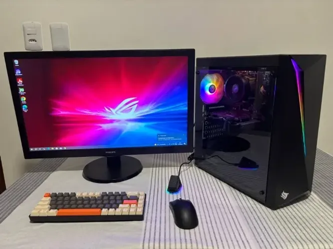 PC Gamer Completo Ryzen 5, RX580 8GB, Teclado e Mouse sem fio