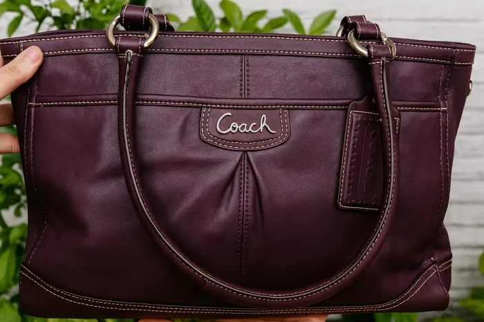 Bolsa Coach Original Roxa Couro
