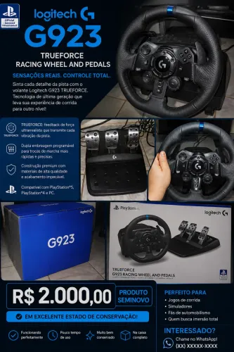 Volante gamer G923