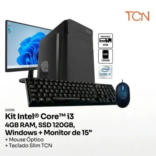 COMPUTADOR COMPLETO I3+4GB RAM+120SSD