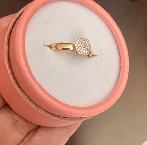 anel luxo chuveiro sextavado em ouro 18k/750