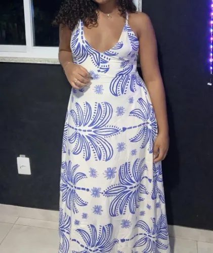 Vestido longo azul
