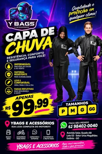 Capa de chuva motoboy Aparti de 99,99 capa de chuva pantaneiro