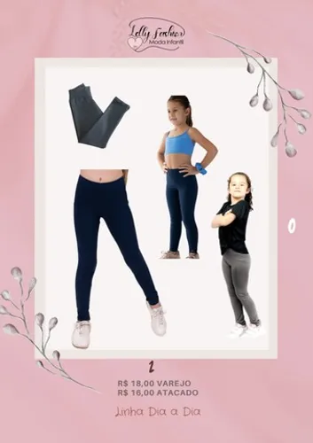 Calça legging adulto e infantil e também moda maior