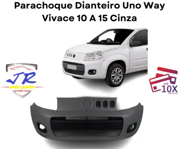 Parachoque Dianteiro Uno Way Vivace 10 A 15 Cinza