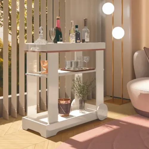 Carrinho Bar Rose - Receba Hoje ou Amanhã!!Março24