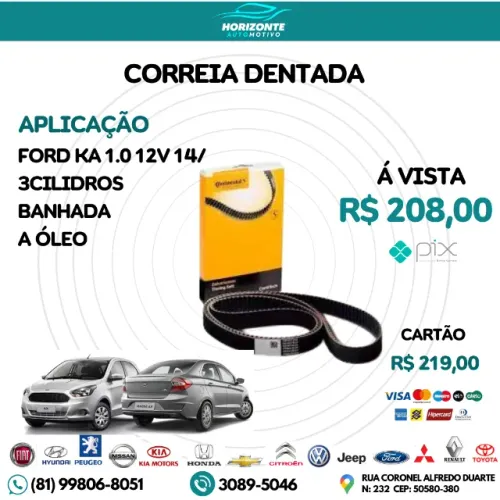Correia dentada Ford New Ka 1.0 12v 2014/ 3 cilindros