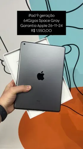 iPad 9" Geração 64 Gigas Space Gray Garantia Apple ate 26-11-24 | Semi novo | Loja Física 