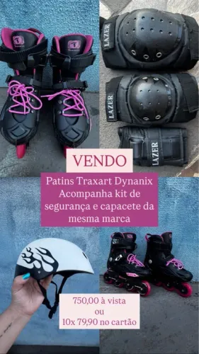Patins Traxart Dynanix nº 39 - com kit de segurança completo