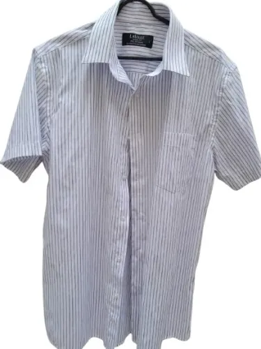Camisa Social Lisa Masculina Manga Curta Slim Fit Laville Tamanho: P