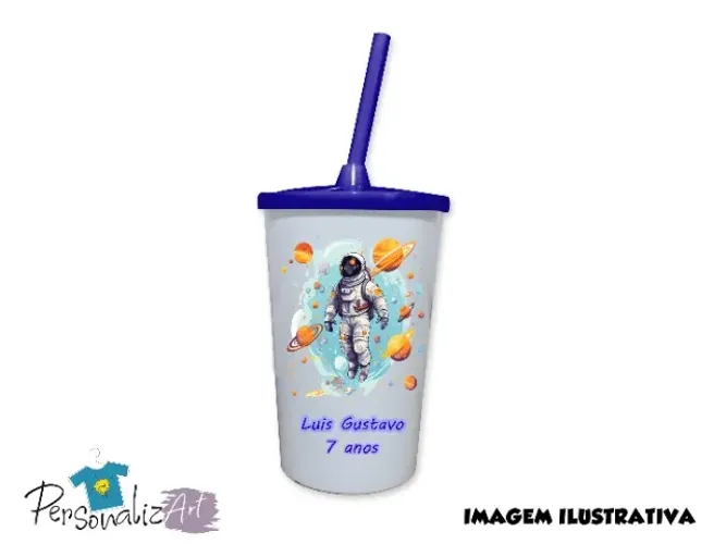 Copo Twister com tampa e canudo - Personalizado 