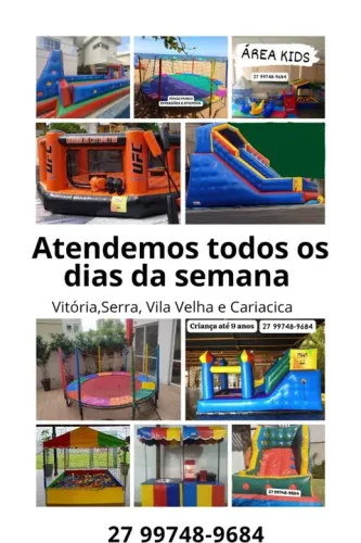 Tobogã G, Futebol de Sabão, Guerra de Cotonete, Pula pula, Algodão Doce..