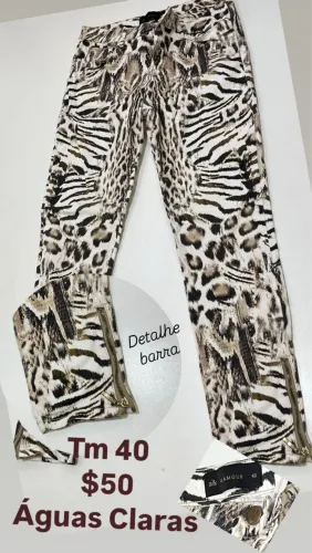 Calça Animal Print Alk Glamour Tam 40