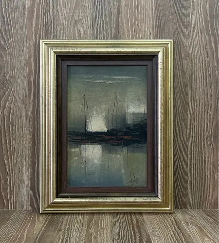 Pintura a Óleo - Barcos no Porto