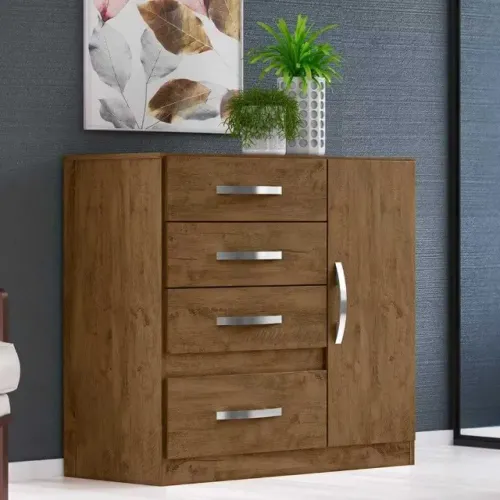 Cômoda Vênus com 4 Gavetas e 1 Porta ENTREGAMOS