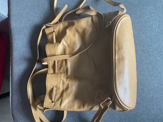 Bolsa de couro caramelo sonho dos pés