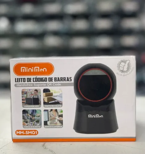Leitor De Código Barras Automático Com Fio Usb Qr Code Preto<br>