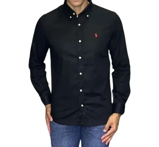 Camisa Manga Longa Polo Ralph Lauren - Preta - Tam. GG