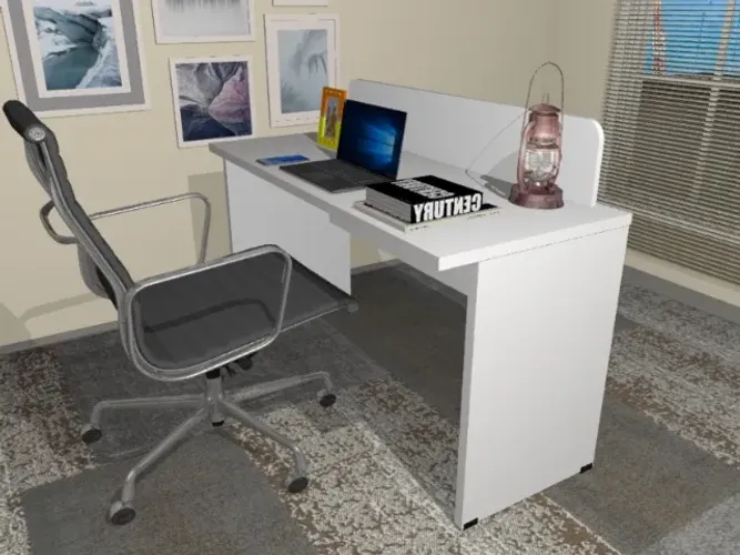 Mesa de Estação Multifuncional Top White. Alto Padrão. L120cm x P50cm x A74cm