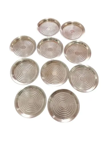 10 Porta Copos Wollf de Metal espessurado a prata
