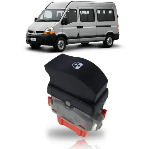 Interruptor do Vidro Elétrico Lado Esquerdo (Vermelho) Renault Master 2.5