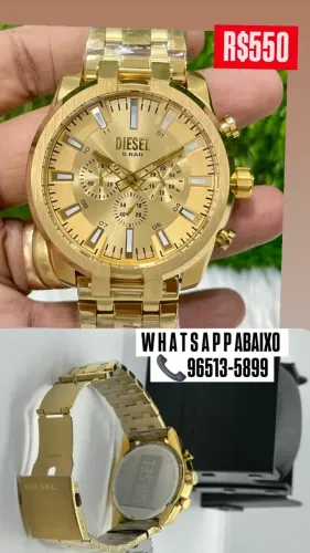 Relógio DIESEL 5 BAR DOURADO Referência DZ 4590