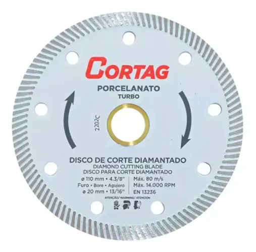 Disco Porcelanato Diamantado Fino 110mm X 20mm 4.3/8 Cortag