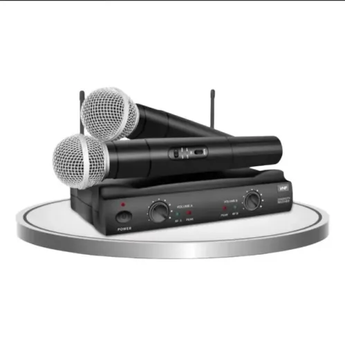 MICROFONE SEM FIO PROFISSIONAL DUPLO UHF DINÂMICO CAPTAÇÃO CARDIOIDI BYZ ELECTRO LMD K58 A