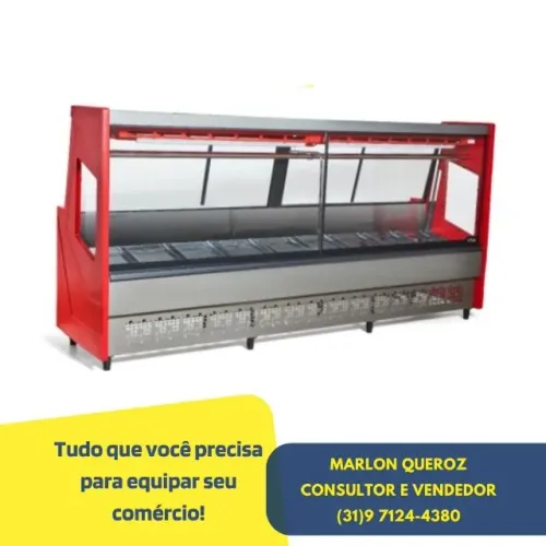 Balcão de Açougue 3M Polar 3 Metros Vermelho 220v