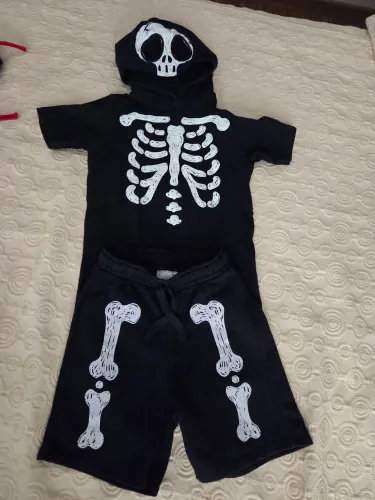 Fantasia Infantil Esqueleto - Conjunto Completo