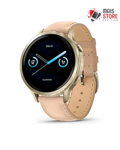 Relógio Garmin Venu 4 -41 MM - Lunar Gold/Light (010-03013-03) + Pulseira (Novo/Lacrado)