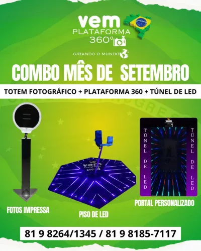 Plataforma, totem e túnel de led