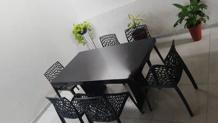 Mesa de Jantar Moderna pedra de ardósia pintada