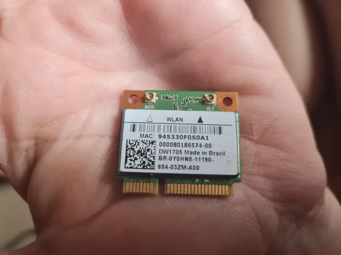 Placa de Rede Wi-Fi DW1705 + Antenas Originais (Envio para todo o Brasil) 