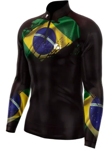 Camisa com proteção uv Brasil Bandeira - Estilo e Conforto