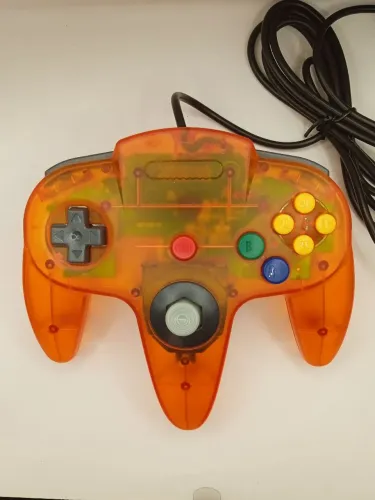 Controle Nintendo 64 Transparente Laranja