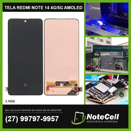 Tela/Display P/ Redmi Note 14 4G/5G AMOLED ORIGINAL- Instalação em 30 min!!