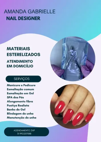 Manicure/Pedicure e Nail Designer Em Domicílio A partir de R$55