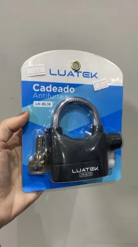 Cadeado Com Alarme Antifurto,  3 Chaves Ideal Para Motos, Bike, Portas, Luatek Lk-bl16 