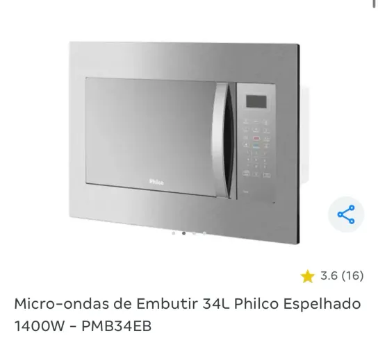 Microondas d embutir Philco