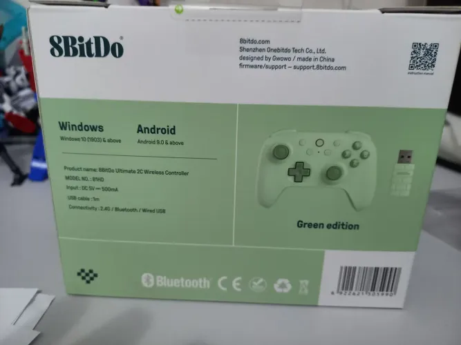 CONTROLE 8BITDO ULTIMATE C WIRELESS 2.4G RECARREGAVEL VERDE