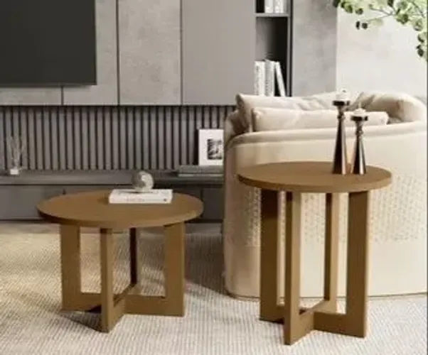 Conjunto De Mesas Pés Madeira - (Promoção)!!